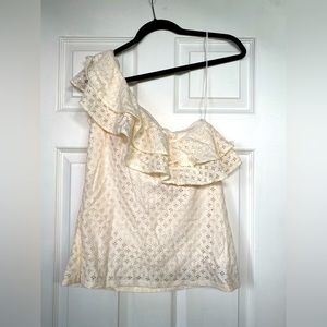 Banana Republic Ivory shoulder top - Sz L